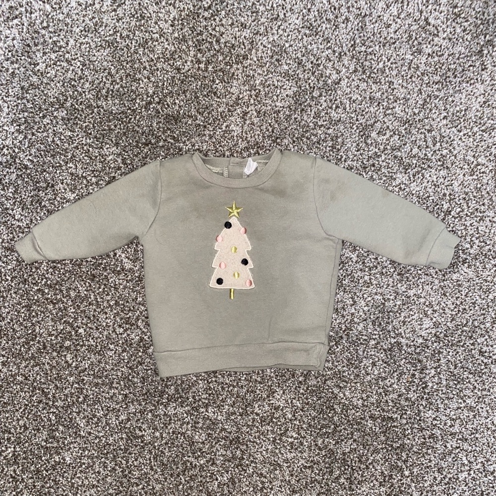 Kids Gray Christmas Tree Sweatshirt